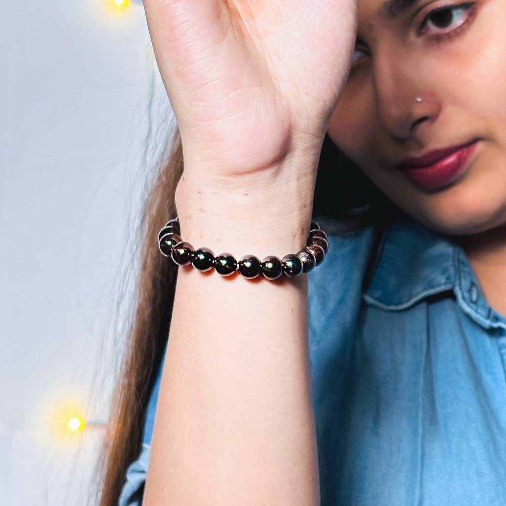 Natural Garnet Stone Bracelet : IS-BR-ST-1140