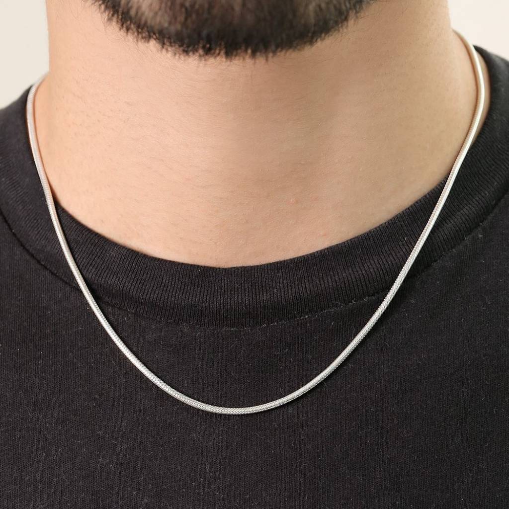 Serpentine Elegance 925 Sterling Silver Rhodium-Plated Snake Chain
