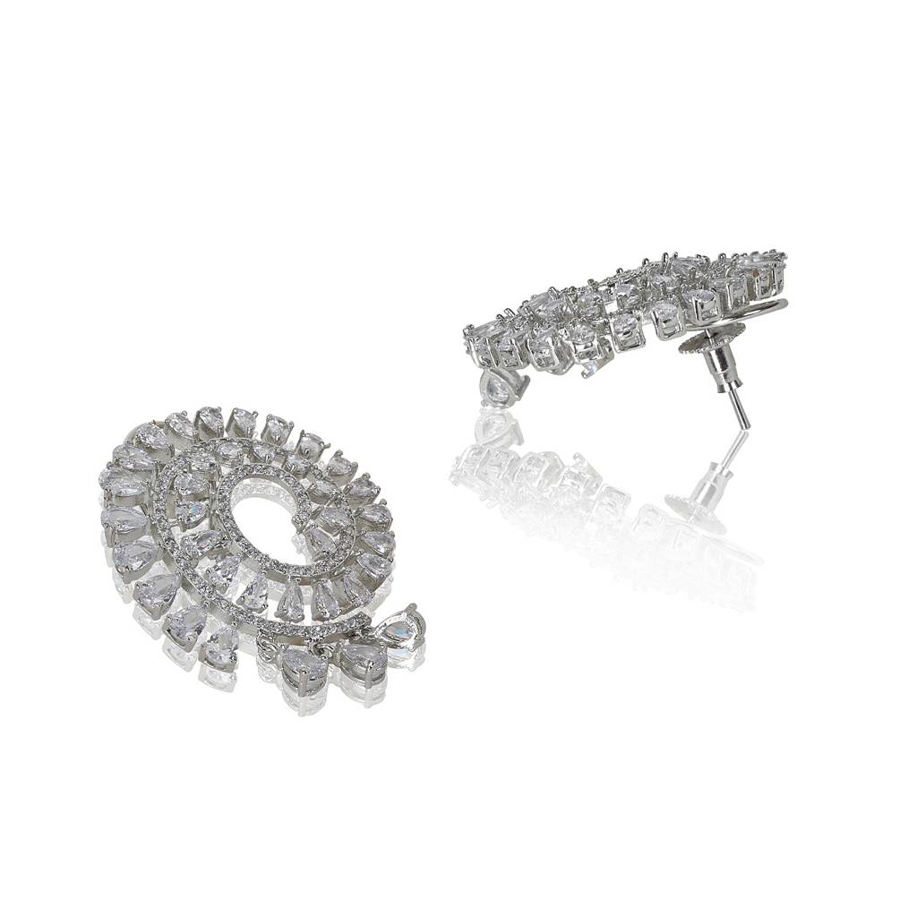 Diamante Cubic Zirconia Tops Earrings