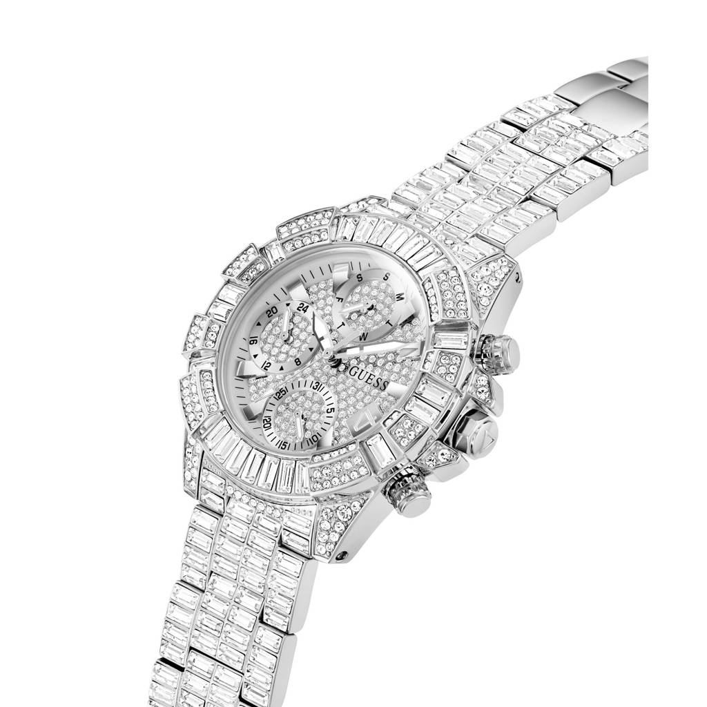 Guess Round 39Mm Silver Dial Analog Women Watch - Gw0812L1 : GW0812L1
