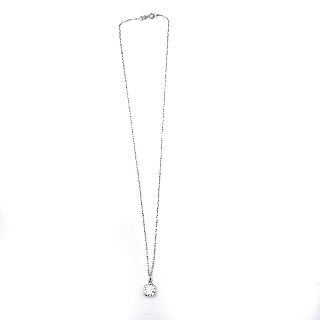 Sterling Silver Classic Solitaire Necklace : NKS066