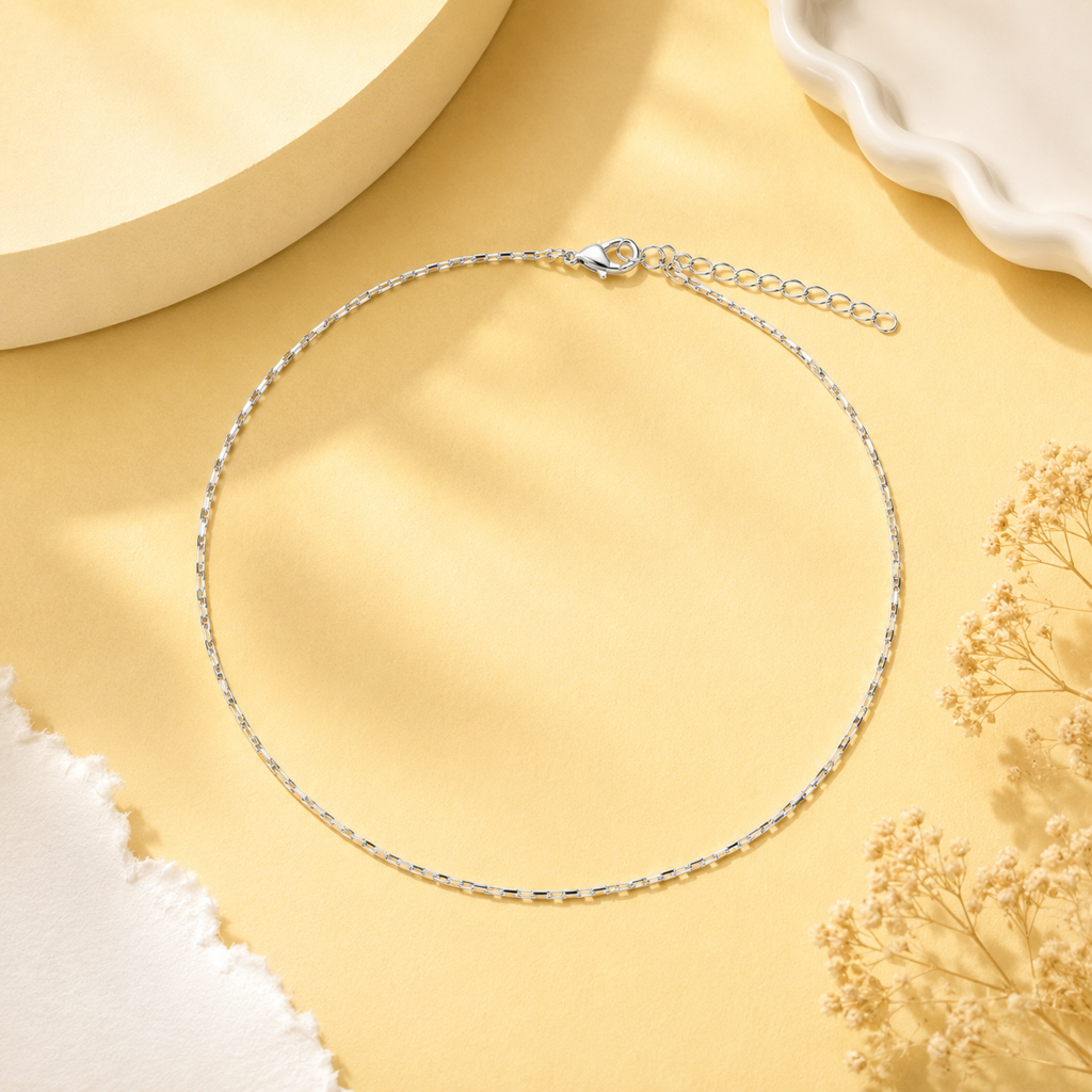 Silver Classic Chain Anklet : AN03255