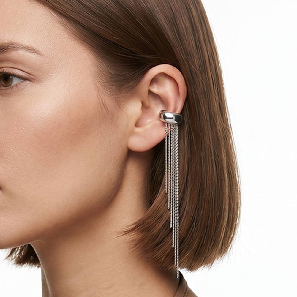 Women Green Stone-Studded Eternity Ear Cuff : 1010002