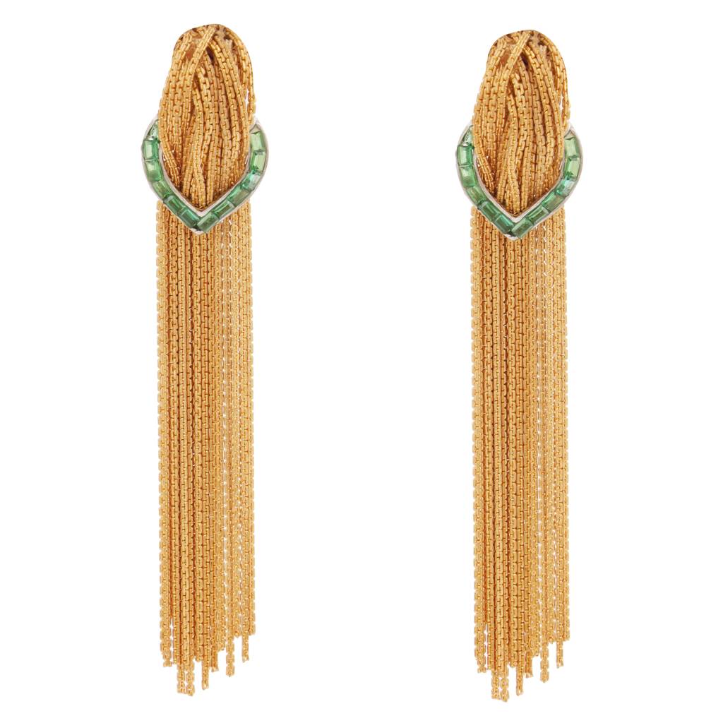 Cascade Earrings (Green Stone) : CC-1001