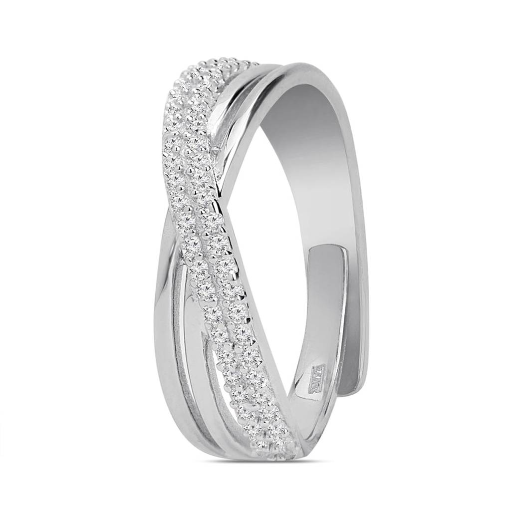 Divine Cross Rhodium Plated 925 Sterling Silver Women'S Ring : RNG-40317-R
