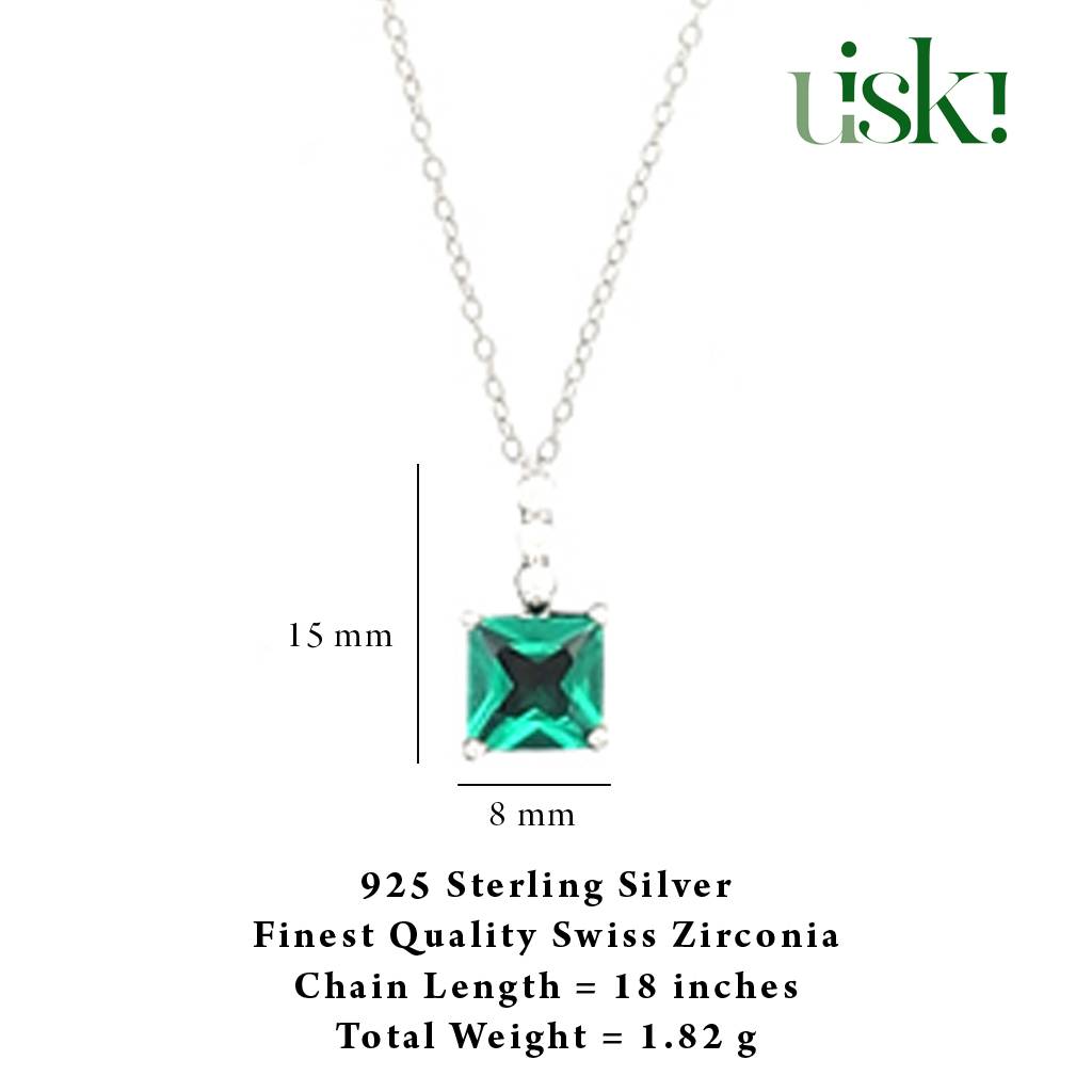 Iski Uski 925 Sterling Silver Deena Emerald Pendant