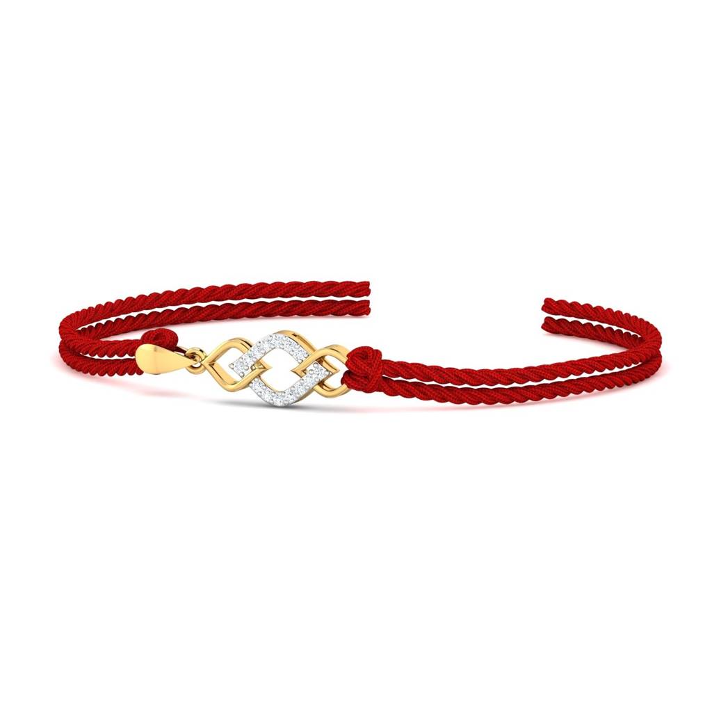 9K Yellow Gold Tangled Diamond Rakhi Cum Pendant : RA2071_9K