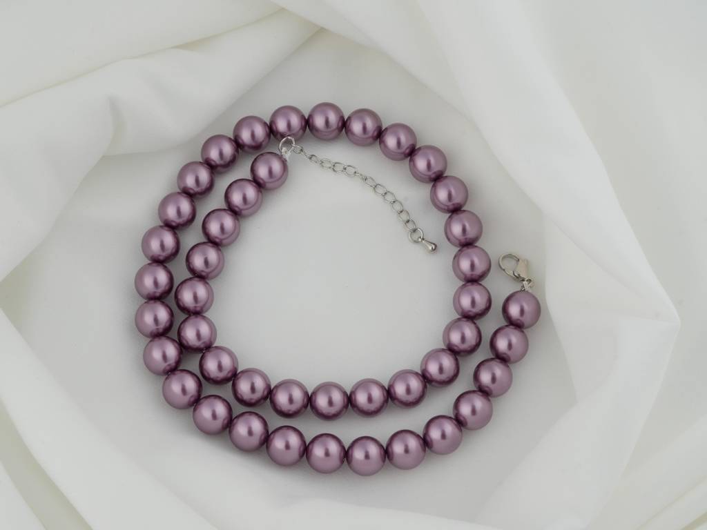 Raspberry Pink Pearls Necklace Set : PRMBS04