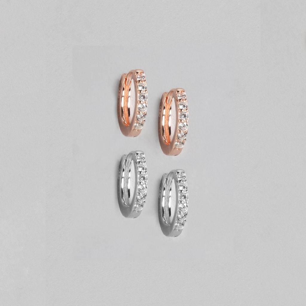Whimsical Hoops 925 Sterling Silver Combo Earrings : CEAR-10034