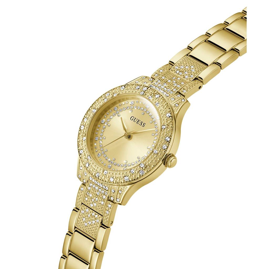Guess Round 36Mm Gold Dial Analog Women Watch - Gw0746L2 : GW0746L2