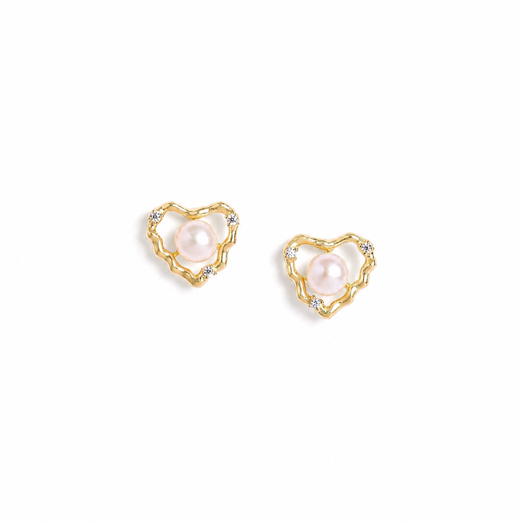 925 Silver Pearl Heart Elegance Set : WPEC00007