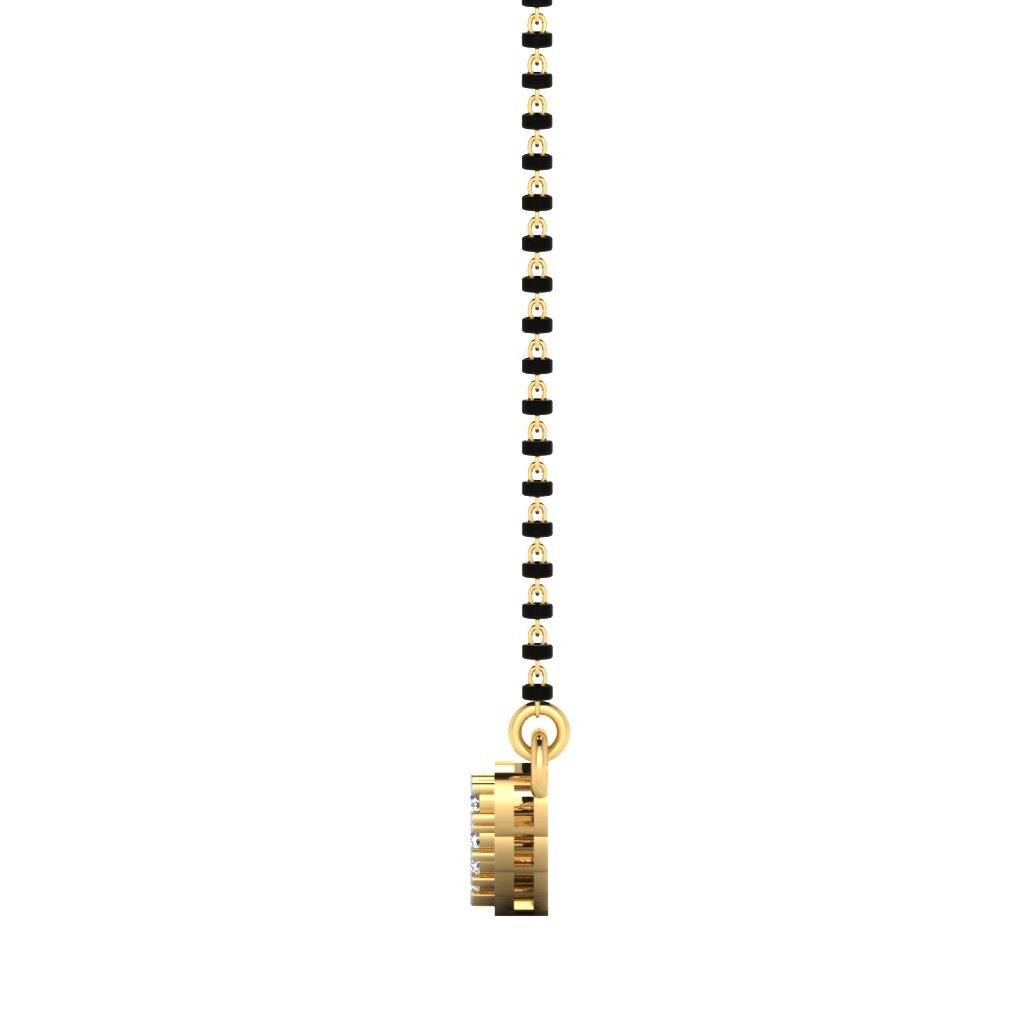 Certified Natural Diamond 18K Real Gold Sangam Mangalsutra Pendant : M-0192YG