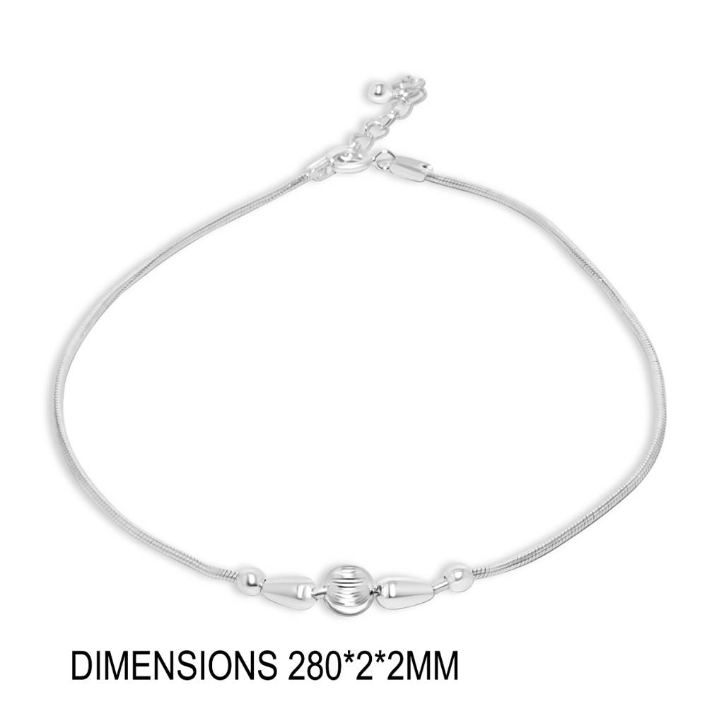 925 Sterling Silver Traditional Style Anklet For Women : AK1018