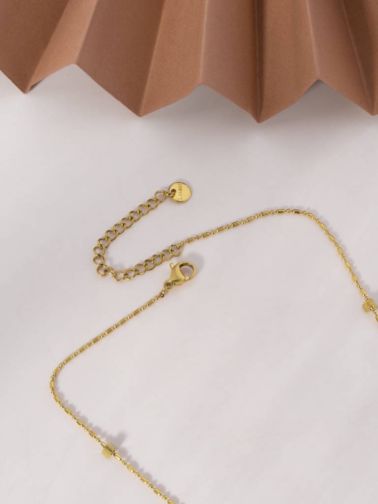 Tiny Beads Chain Necklace For Women - Waterproof & Anti-Tarnish : NK0894