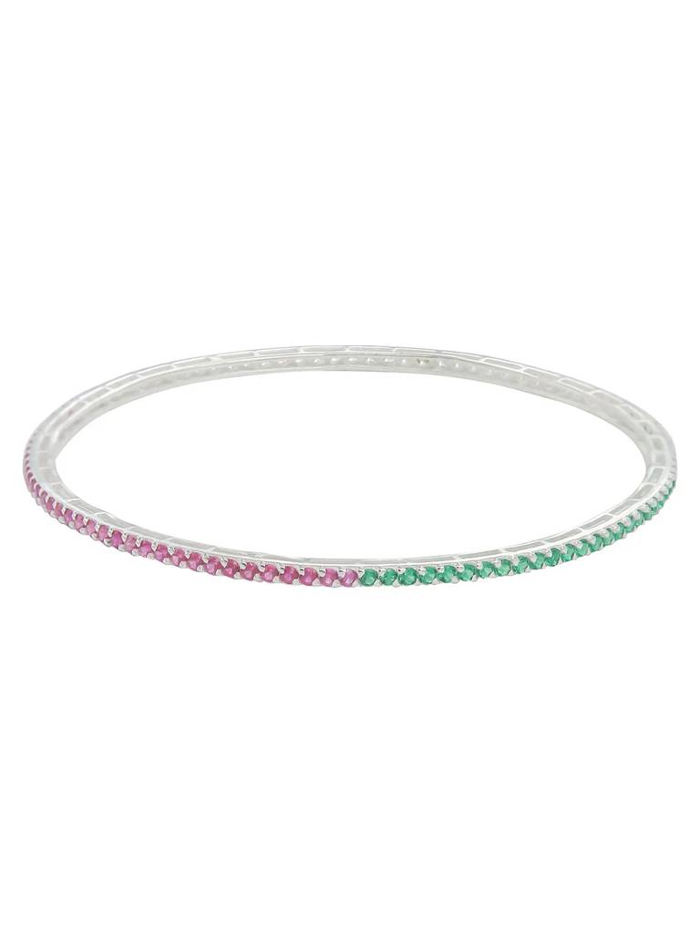 Silver Multicolor Zircon Bangle : U080SG007LB0738