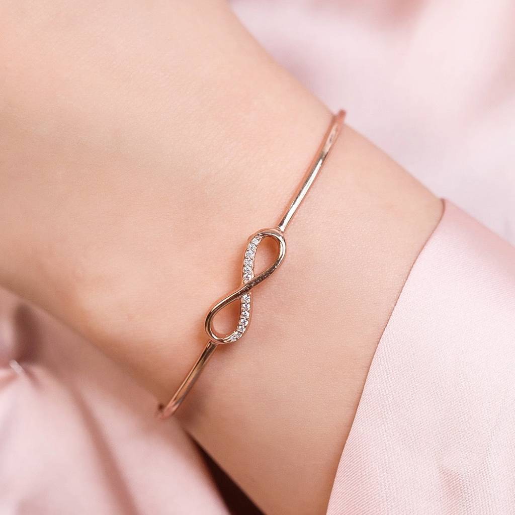 Infinite Radiance Rose Gold 925 Sterling Silver Adjustable Bracelet : BR-80256-RG