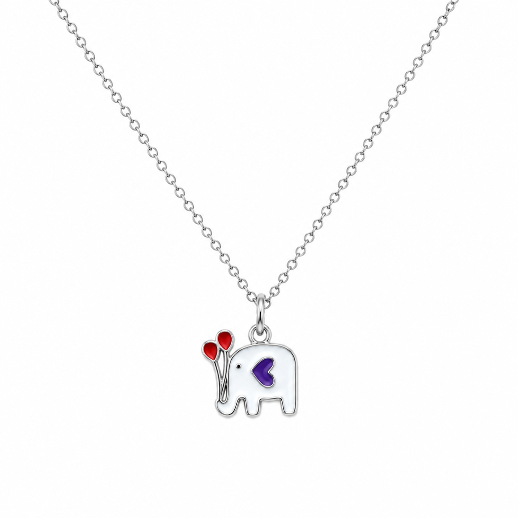 925 Silve Tiny Elephant Pendant Necklace : PH05995