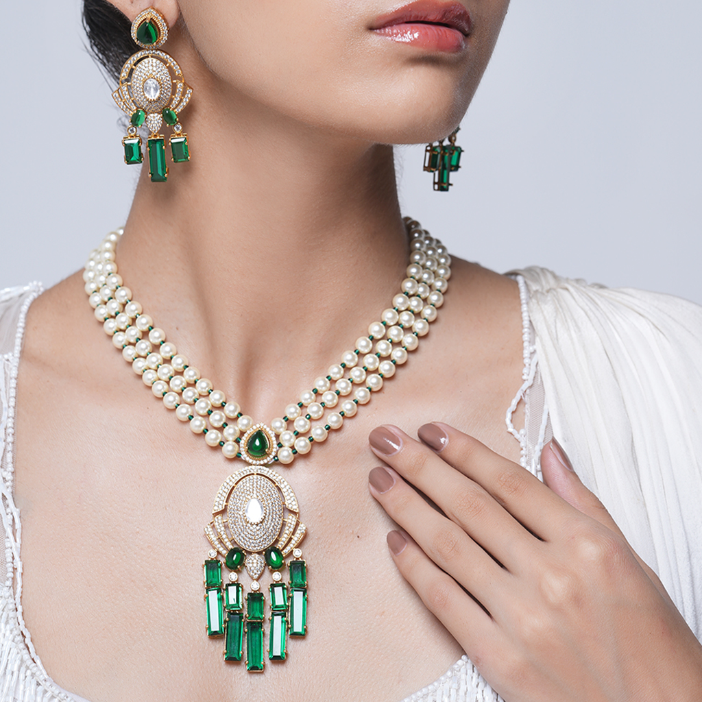 Designer Necklace With Pearl Mala : CAO0003MPS