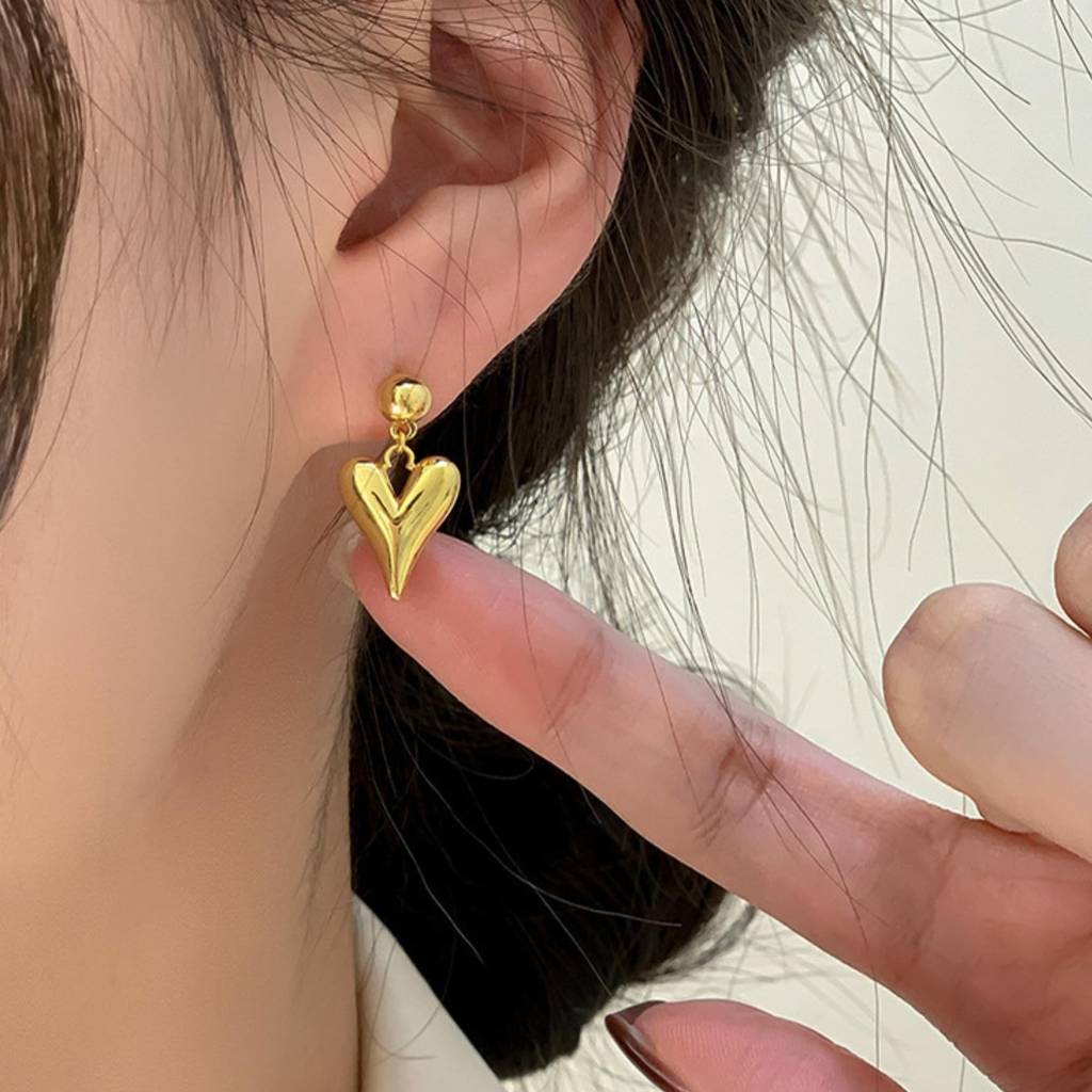 Small Heart Drop Earring : ER_SS_SmlHrt_gld