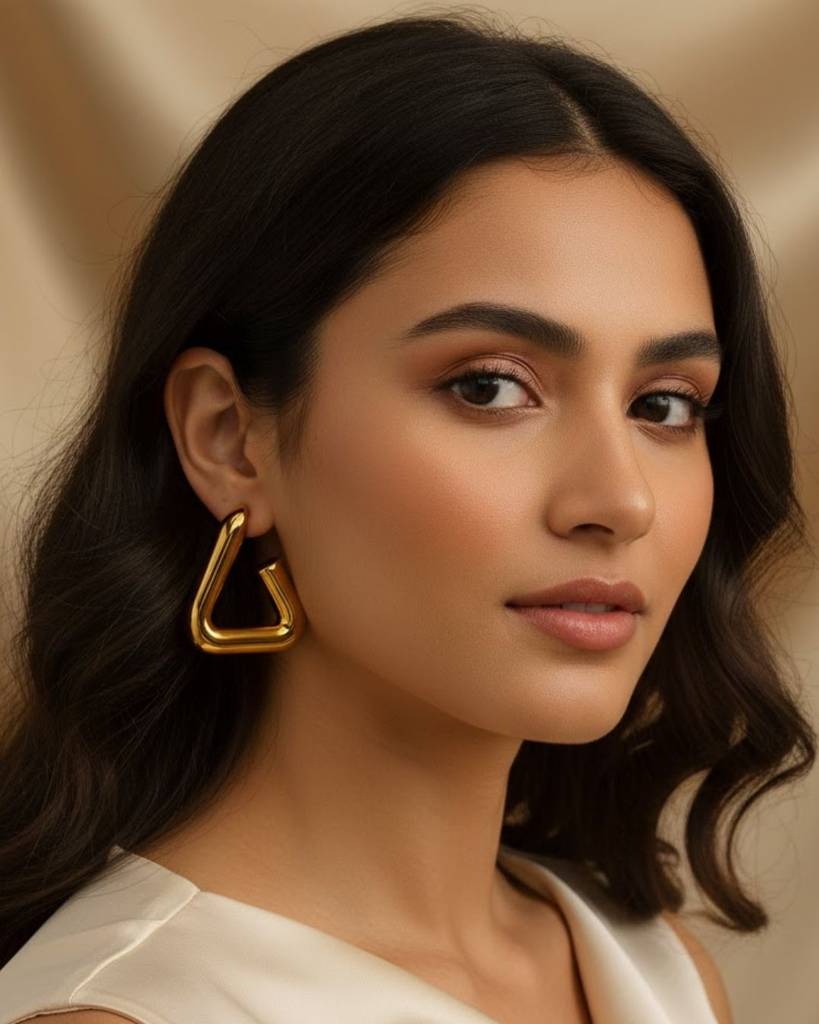 Triangle Hollow Drop Earrings For Women : CJLX219770401AZ