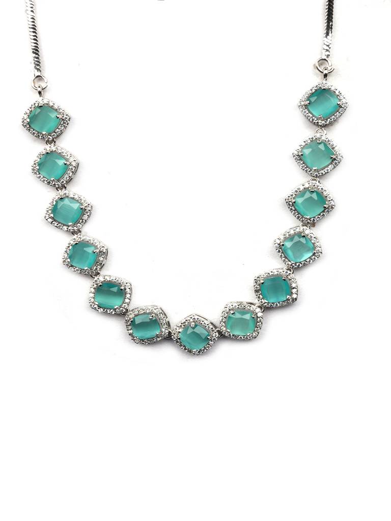 Â Eternal Sparkle:  Ad Sleek Necklace Set : AD132MINT