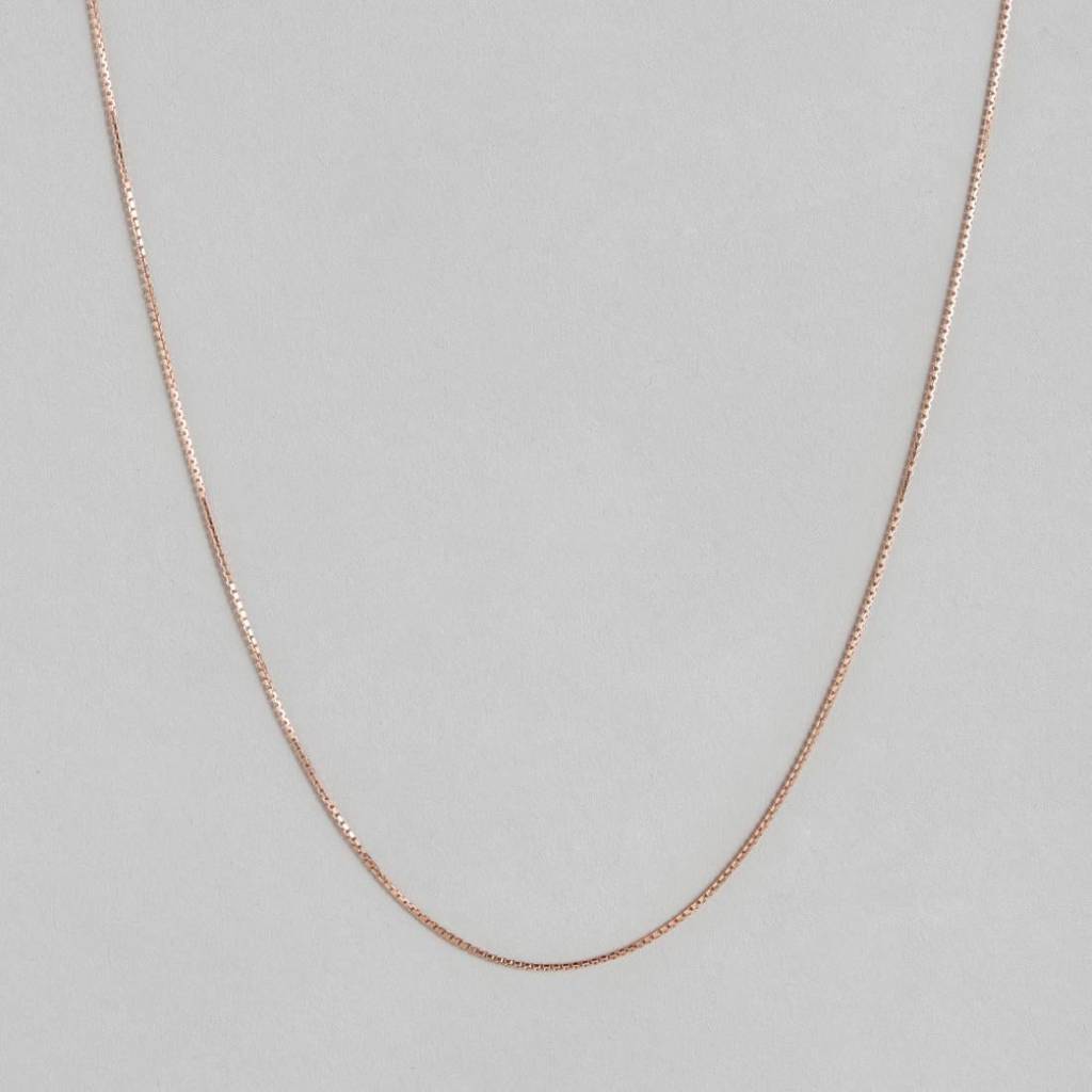 Simple 925 Silver Box Chain In Rose Gold : CH-10001