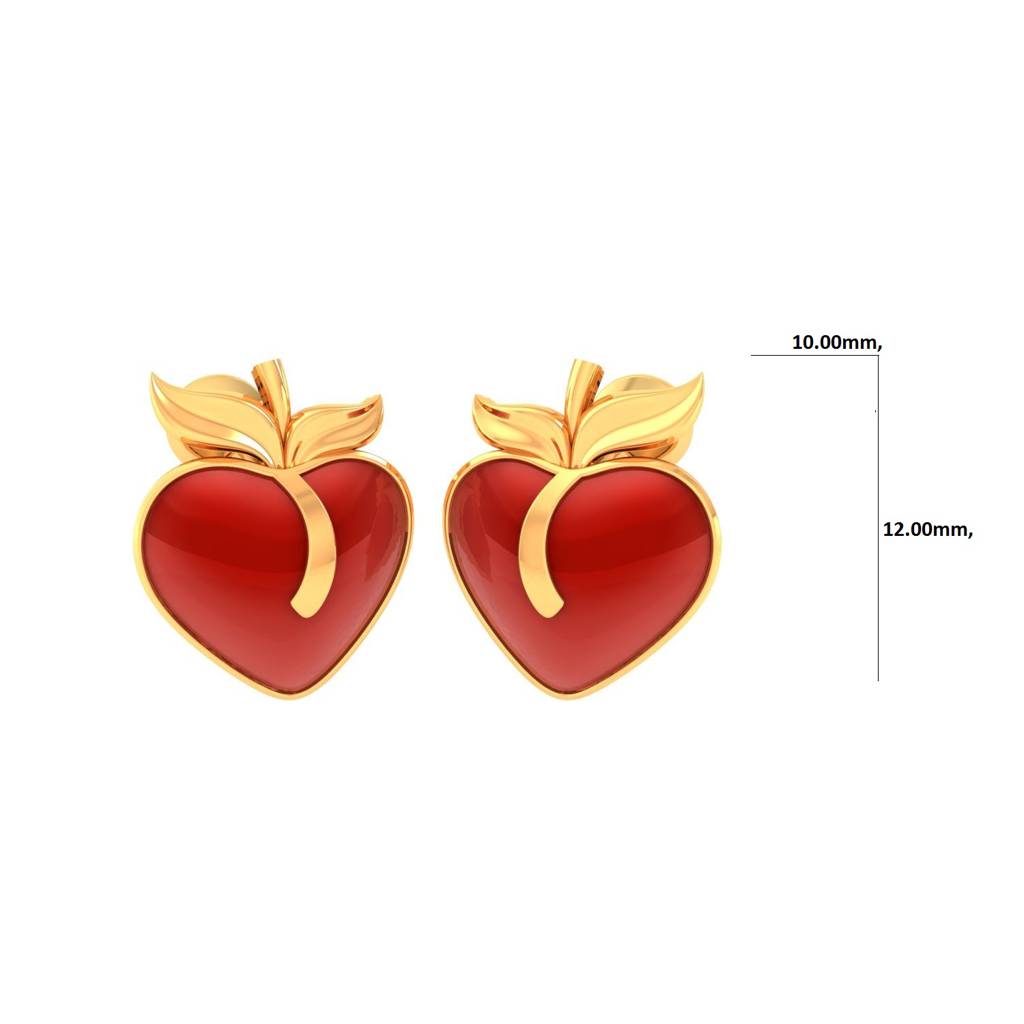 925 Pure Silver Apple Inspired Stud Earrings For Girls And Kids-Twp1318 : TWP1318