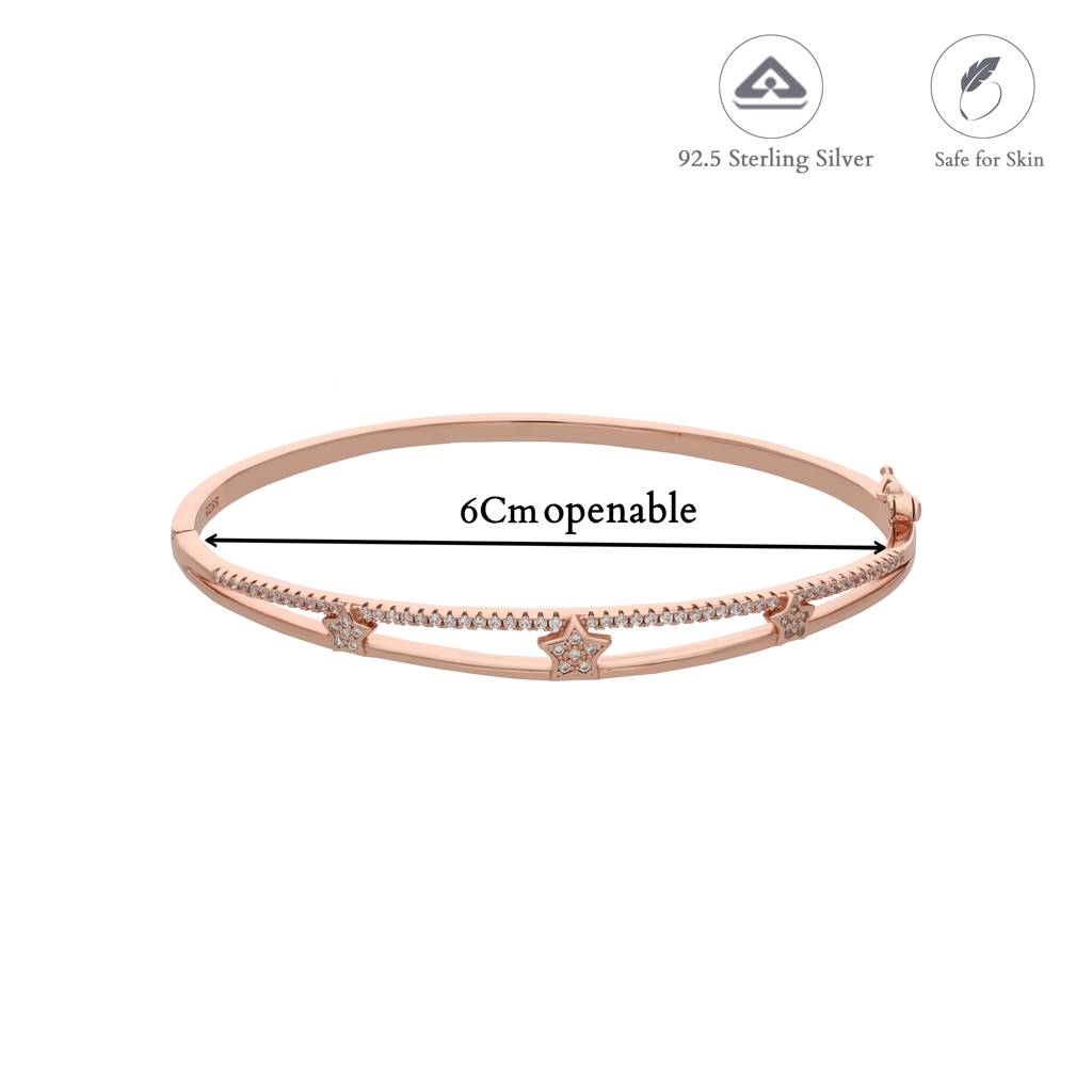 Sparkling Star 925 Silver Kada : KA-22