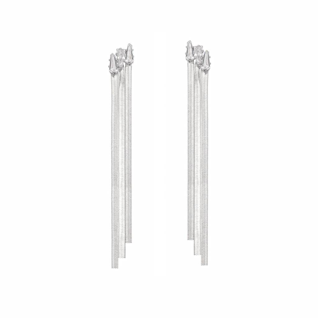 Diamond Cascade Drops Anti Tarnish Earrings : YI24A0313E