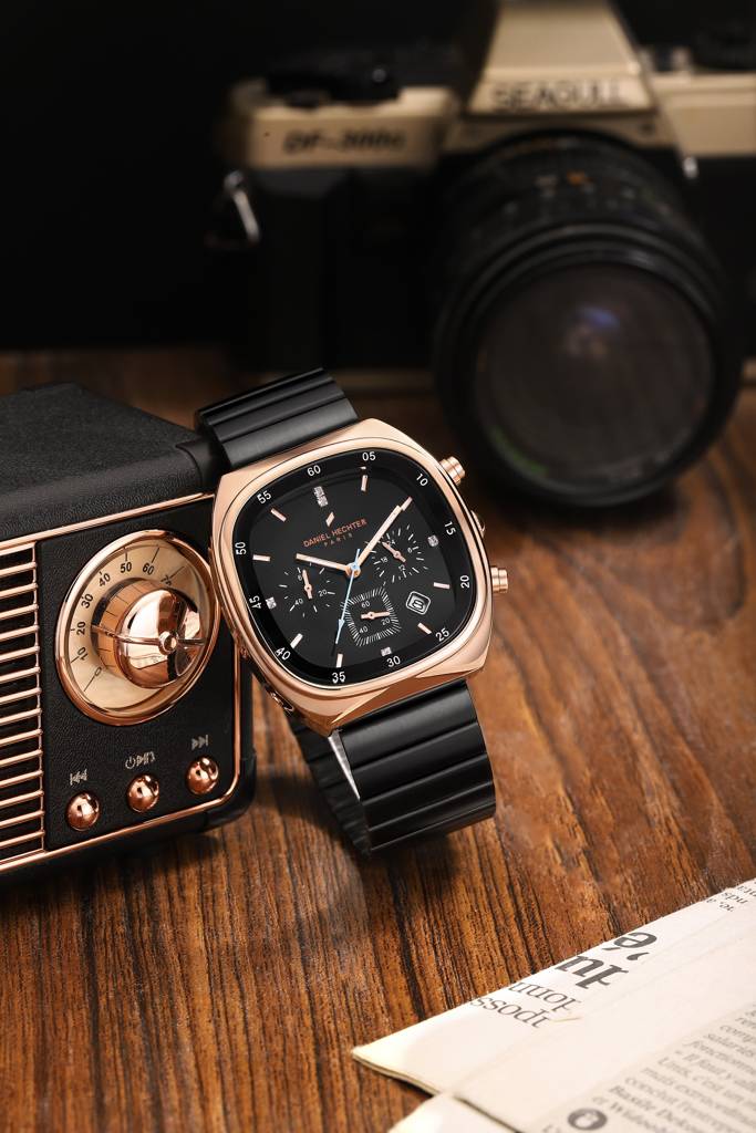 Daniel Hechter Paris Bercy Collection Modern Multi Functional Watch For Men With Square Dial And Stainless Steel  : DHM1001-11