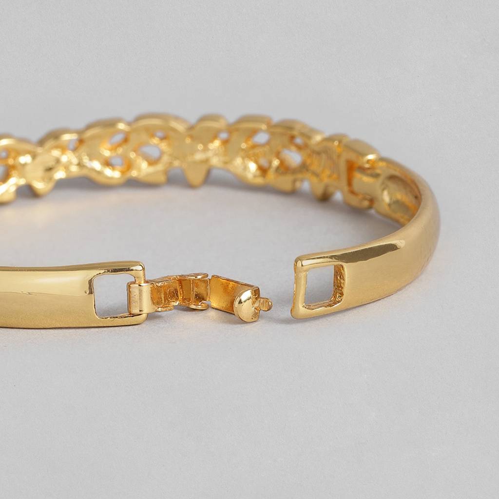 Estele Gold Plated Stunning White Austrian Crystal Studded Kada Bracelet For Girls And Women : 100951BR