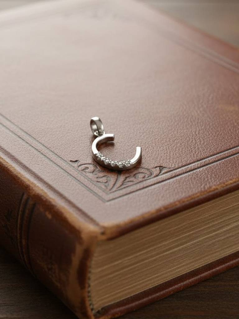 925 Pure Silver Alphabet C Letter Unisex Sterling Silver  Pendant : PEN1049