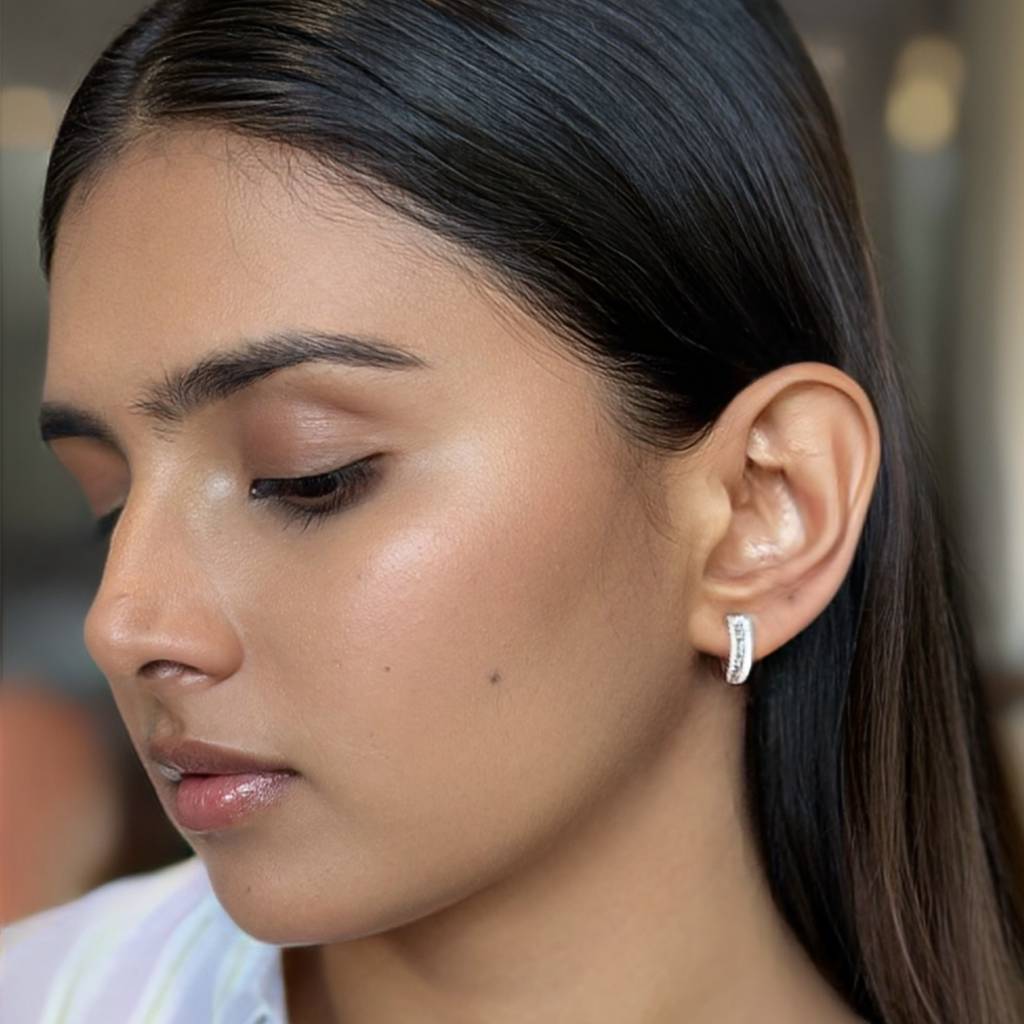 Glow Up: 92.5 Silver Hoops For Women : 1107EA