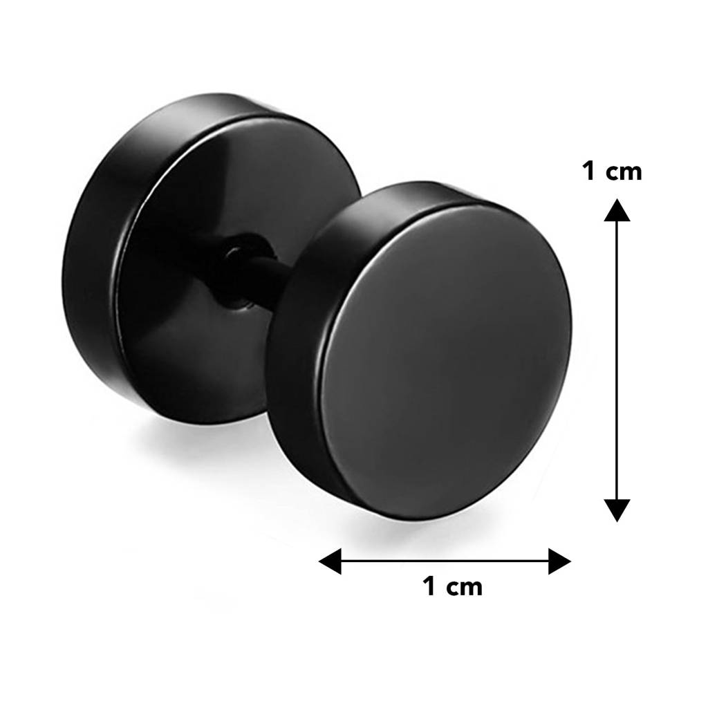 Stainless Steel Ear Piercing Plugs Tunnel Punk Style 10 Mm Stud Earrings Set Gift For Men : PX9ME07BL