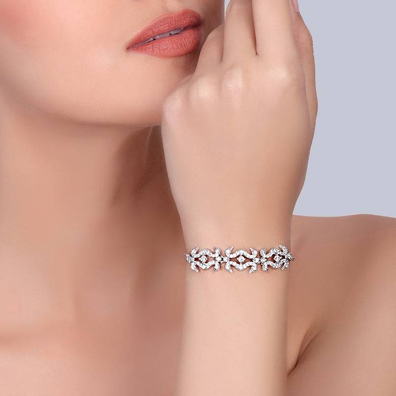 Glam Cz Peacock Bracelet Adjustable Bracelet | Festive & Party Wear : AD-175-IRWEBR