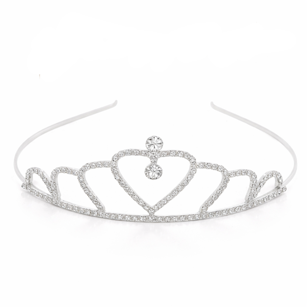 Silver Crystal Tiara For Women | Elegant Rhinestone Flower Crown Headband For Brides, Weddings, Prom & Pageants : M4SK-HART
