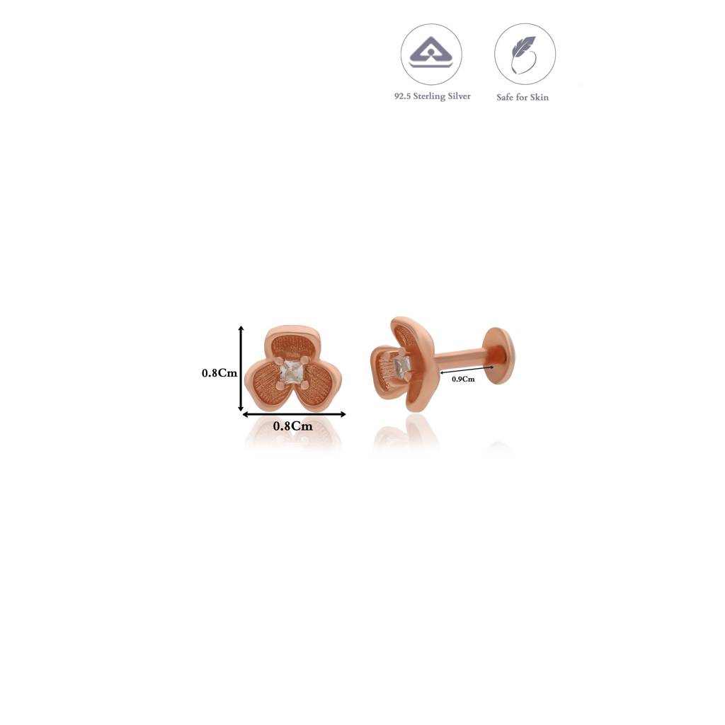 Hearty Charm Flower 925 Silver Stud Earring : EA-ST-RG-A-147-P