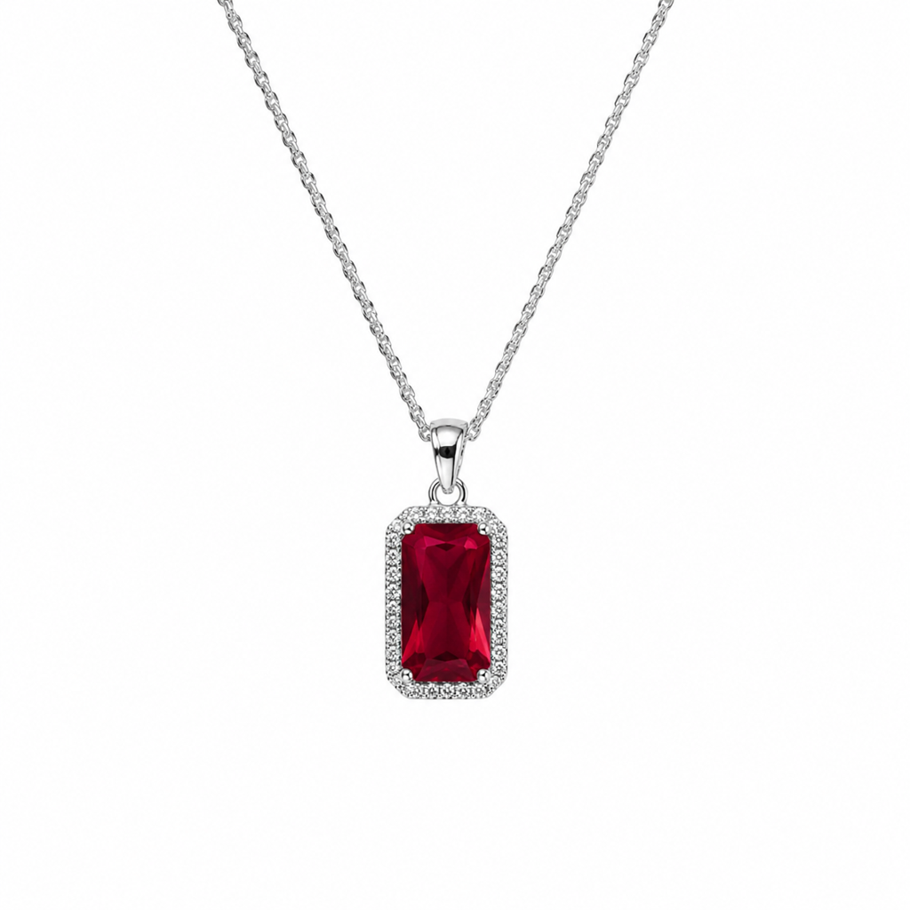 925 Silver Classic Ruby Pendant : PH06022