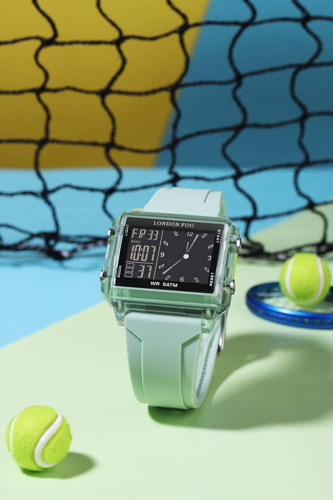 Analog-Digital Quartz Watch For Men With Square Dial, Day-Date Display, Silicone Strap And Water Resistance : LFM10015-03