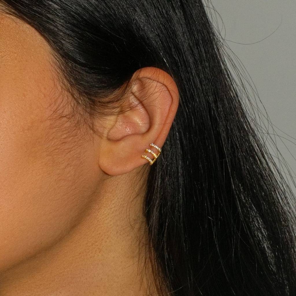 Diversity Earcuffs| Pure Silver With Thickest Gold Layer : TSNP-DIV-18G-50004