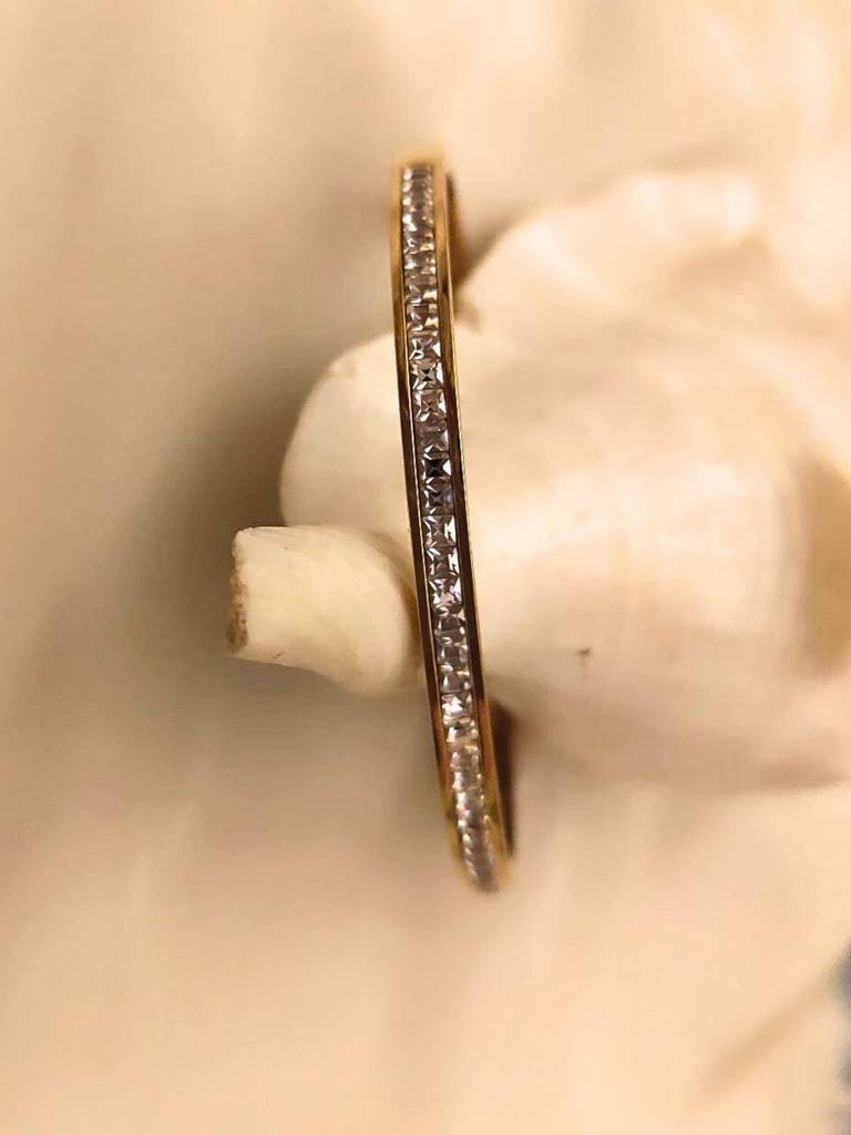 Elegant Ad Studded Bracelet Â 316L Stainless Steel | Gold Finish : ATB522FSB