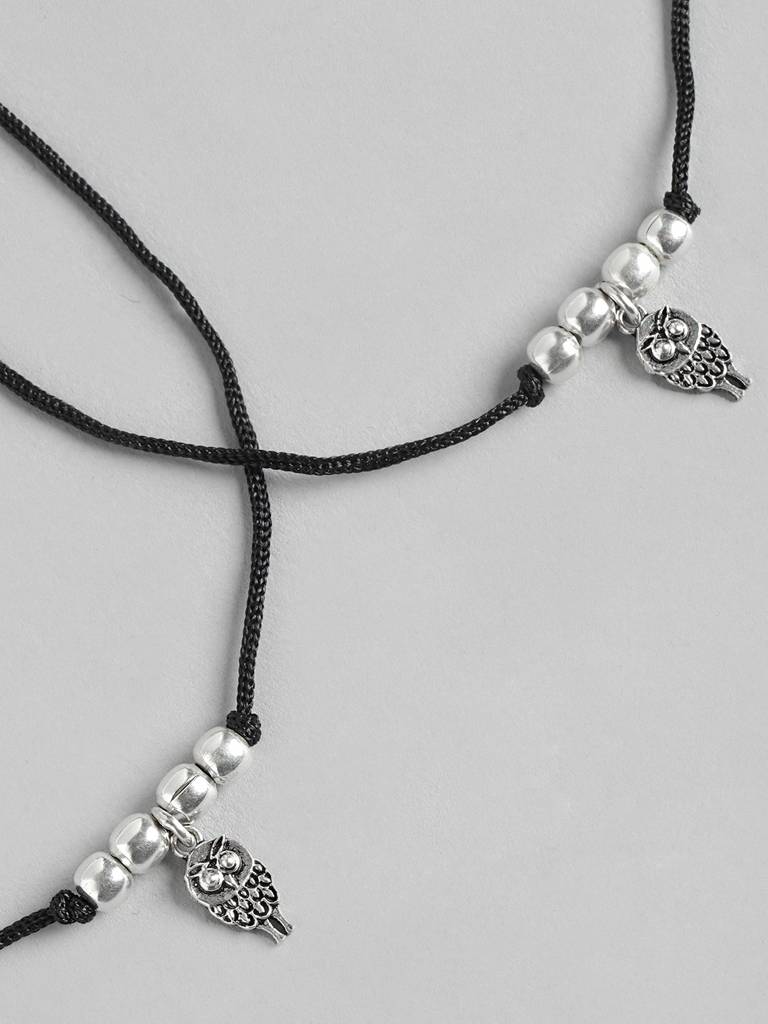 Silver 92.5 Owl Anklet : Silver 92.5 Owl Anklet : Silver 92.5 Owl Anklet : Silver 92.5 Owl Anklet : U080SO05LA0328