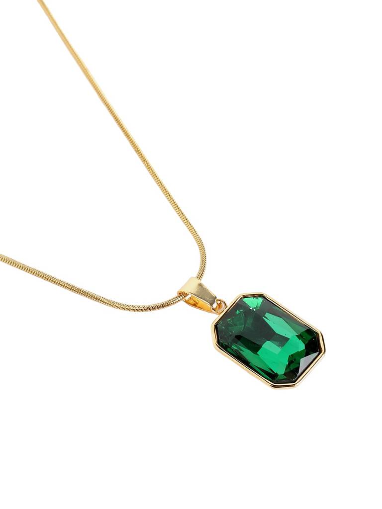Emerald Green Glass Pendant : FJN6358