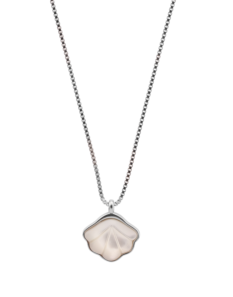 Delicate Shell Stone Pendant Necklace – Minimalist Design : PD-70038-R