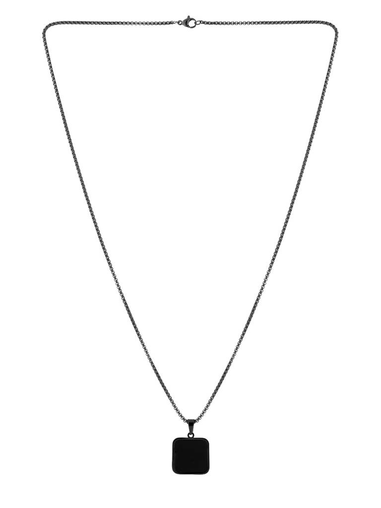 Eclipse Black Essence Square Pendant Necklace For Men : 8905124576115