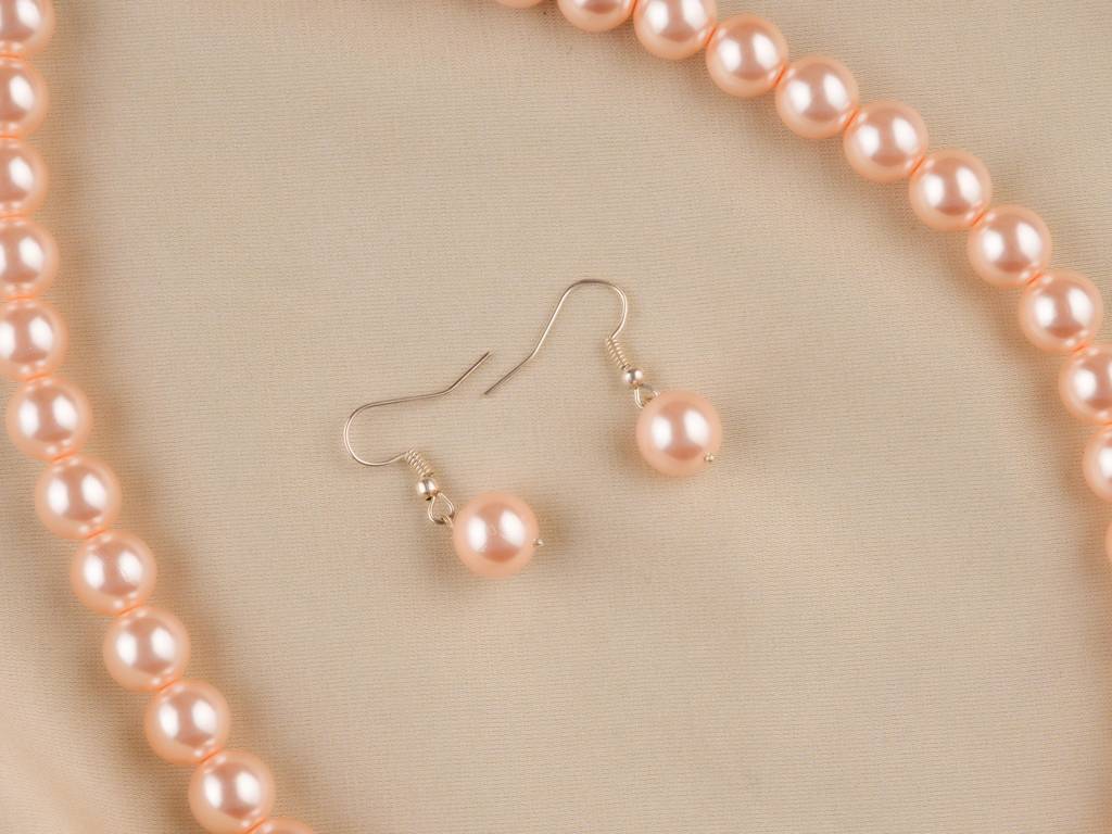 Peaches And Pink Pearl Necklace Set : PRMBS19