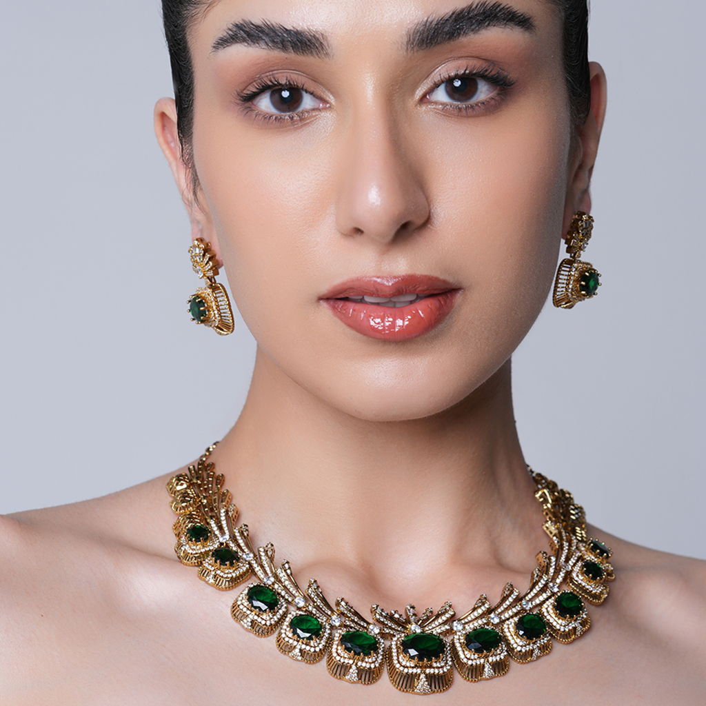 Mehendi Polish Designer Ad Necklace Set : CAO0222TOF