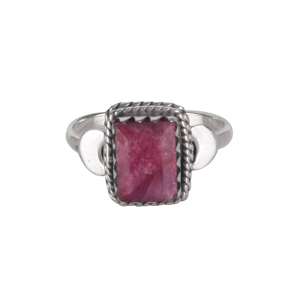 925 Sterling Silver Ruby Ring For Women | Authentic Silver Jewelry | Handcrafted Elegant Gift : FU-0843