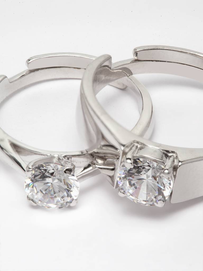 Pure 925 Sterling Silver Luca Adjustable Couple Band For Men And Women : CSCPLR2_MF