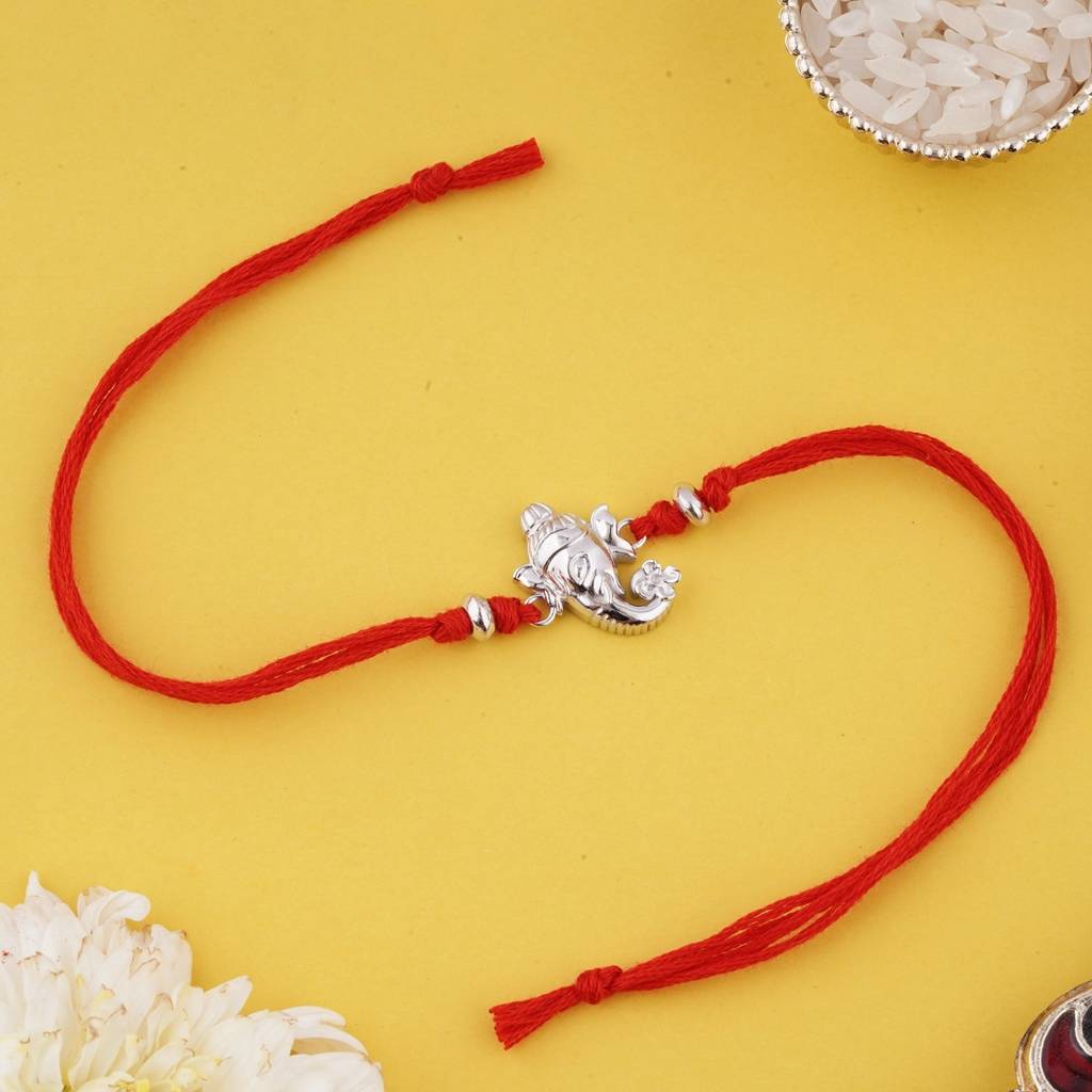Silver Bala Ganpati Rakhi : ZLRH-1015